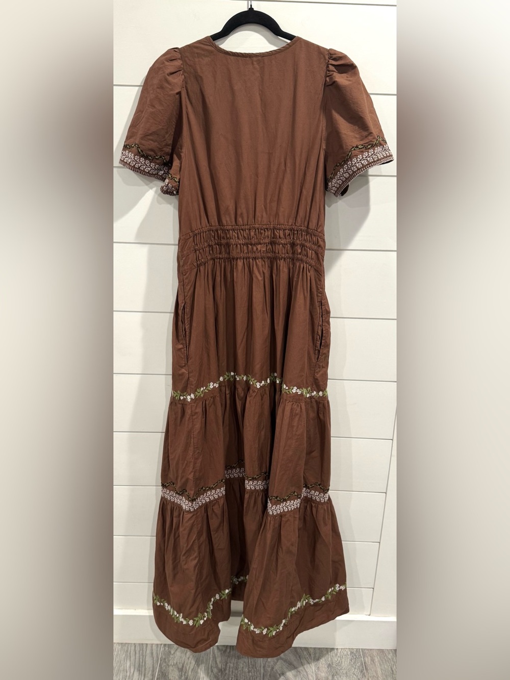 Anthropologie Somerset brown embroidered maxi dress - Picture 7 of 8